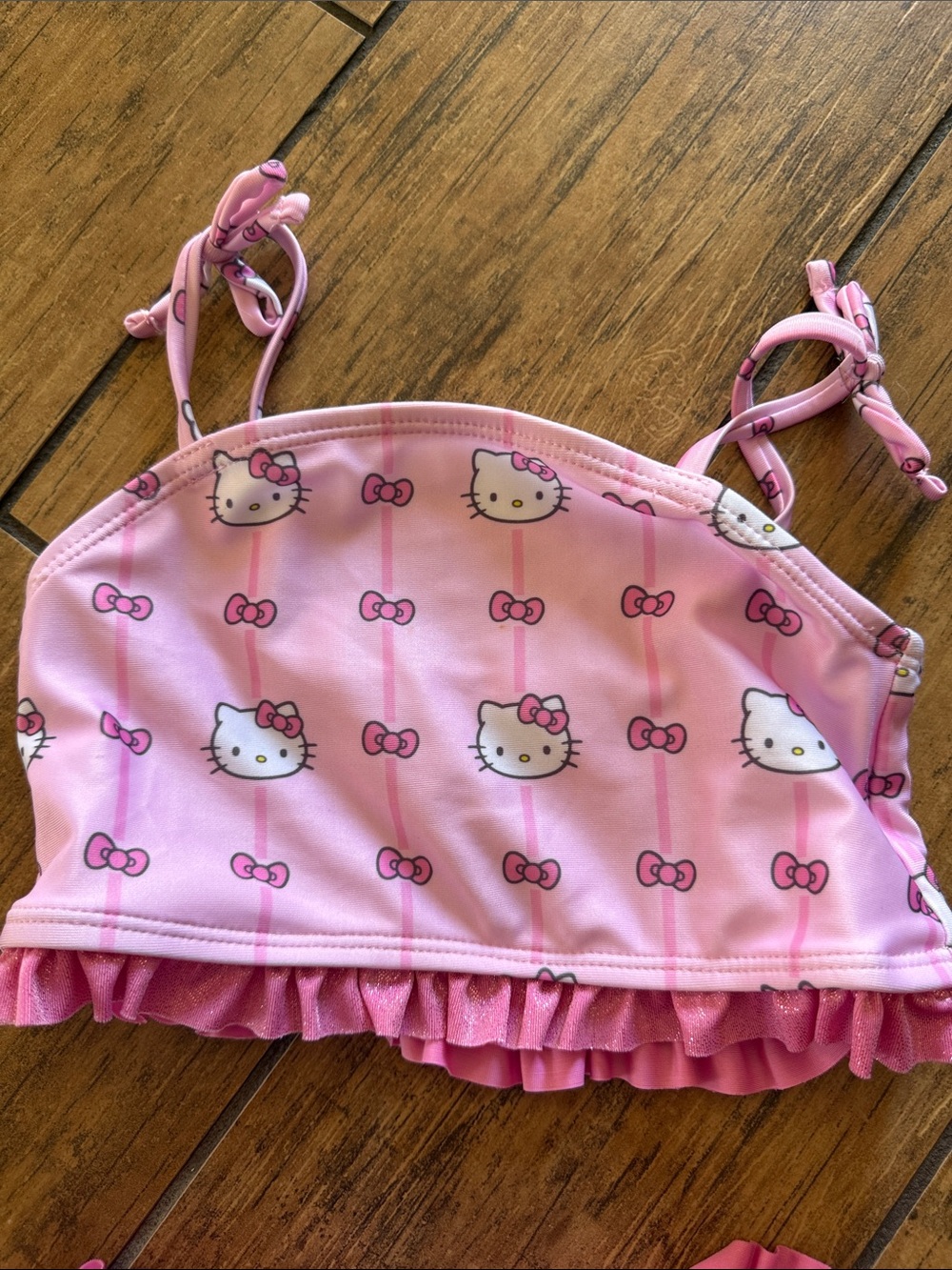 3T Hello Kitty Pink Ruffle Two-Piece Bathing Set - Picture 2 of 5